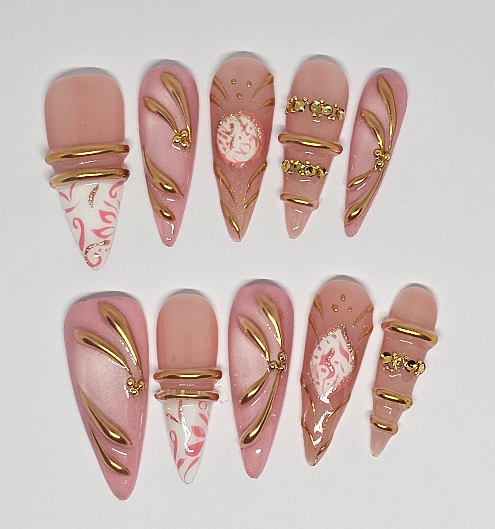 Gilded Swirl Stiletto Set
